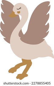 Caricatura de cisne en un fondo transparente
