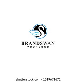 Swan in Circle abstract Logo design vector template