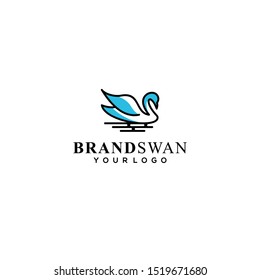 Swan in Circle abstract Logo design vector template