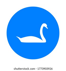 Swan and circle on white