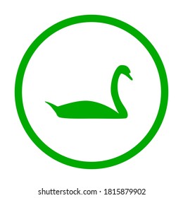 Swan and circle on white