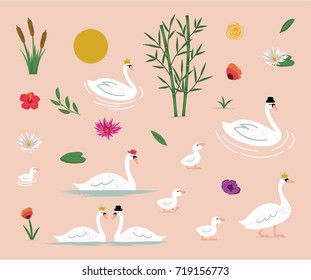 Swan Clip Arts Collection