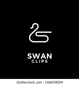 swan clips logo idea icon design vector