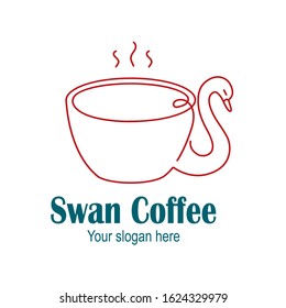 swan coffee logo for brand, ilustration vector