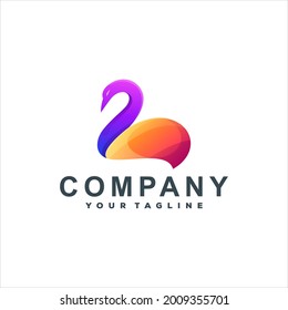 diseño de logotipo de degradado de color de swan