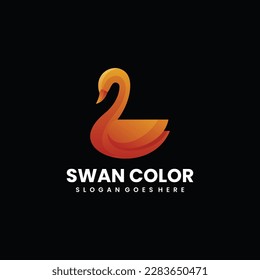 swan color logo design colorful