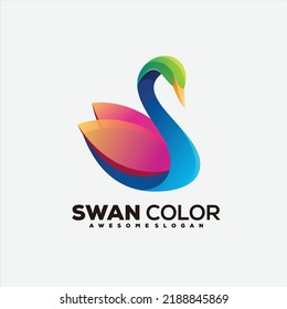 Swan Colorful Gradient logo illustration design
