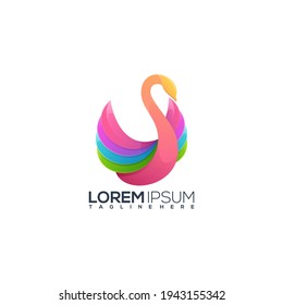 swan Colorful Logo Illustration Vector Design