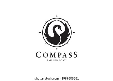 
Swan compass logo Abstract Design Illustration