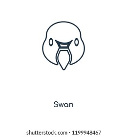 Swan concept line icon. Linear Swan concept outline symbol design. This simple element illustration can be used for web and mobile UI/UX.