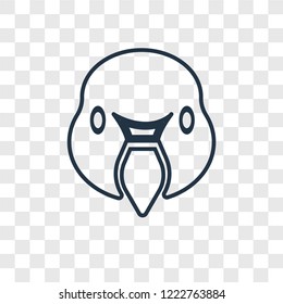 Swan concept vector linear icon isolated on transparent background, Swan concept transparency concept in outline style