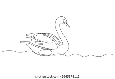 Desenho de arte em linha contínua de cisne
