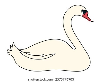 Swan in continuous line style and can be edited later