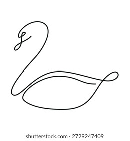 Línea continua del cisne. Dibujo de Vector.
