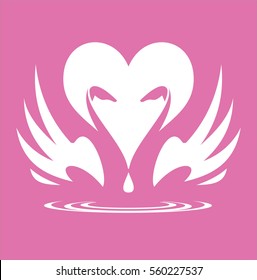 swan, couple, heart. 