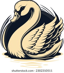 A Swan Cute, vector, art, Animal