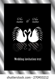 Swan design wedding card