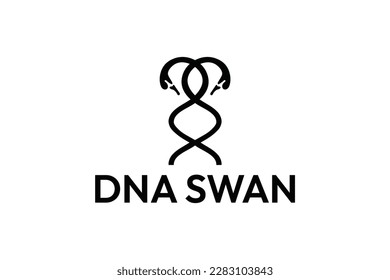 swan DNA creative vector elegant logo design template