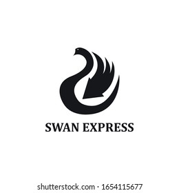 swan express logo. swan logo with arrow. package delivery services logo