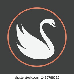 Swan favorable trendy icon attractive abstract vector illustration artwork design