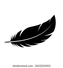 Swan Feather Silhouette vector illustration of a icon on a white background