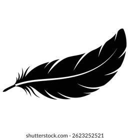 Swan Feather Silhouette vector illustration of a icon on a white background