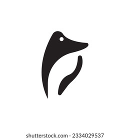 swan fish logo icon illustration.