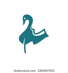 Logo simple de la libertad de la bandera del cisne