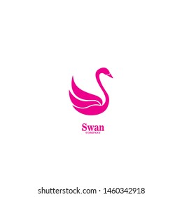 Swan flat logo concept. modern design. vector illustration.