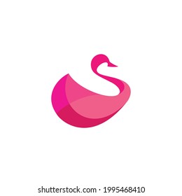 Swan flat minimalist logo design .Abstract emblems, design concepts, logos, logotype, elements.