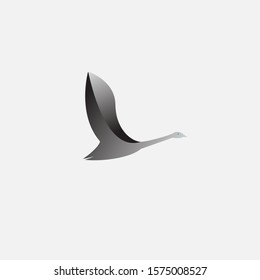 SWAN FLY LOGO DESIGN VECTOR