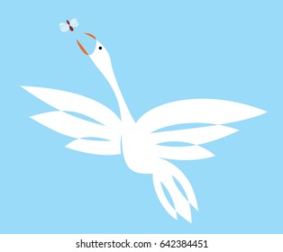 Swan flying in the sky
