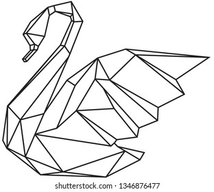 swan geometric line art design