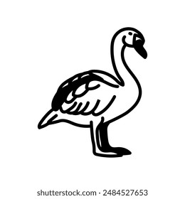 Swan Glyph Icon, Vector illustration