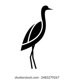 Swan in glyph style suitable for icon or logo