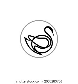 Swan or Goose logo design using outline