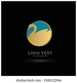 Swan or Goose Logo. Symbol & Icon Vector Template.