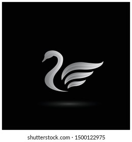 Swan or Goose Logo. Symbol & Icon Vector Template.