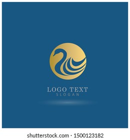 Swan or Goose Logo. Symbol & Icon Vector Template.