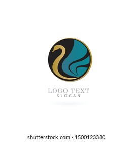 Swan or Goose Logo. Symbol & Icon Vector Template.