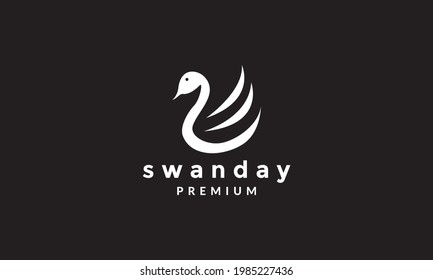 símbolo de logo de forma moderna swange o ganso icono de vectores ilustración gráfico