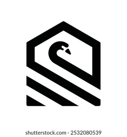 Swan Goose e Simple House Logo Design Inspiração