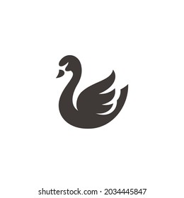 Swan Goose Waterfowl Silhouette illustration Logo
