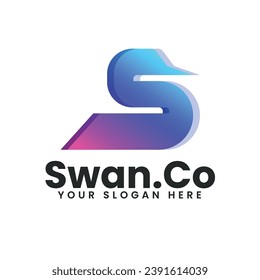 Swan.Co Gradient Logo Design Logo