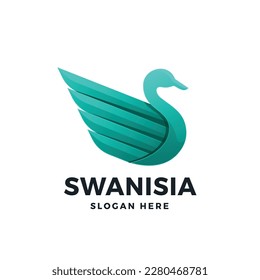 Swan Gradient Logo Vector Icon Illustration