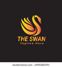 The Swan Gredian Logo with Vector