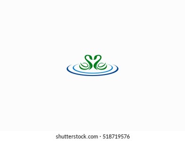 Swan green element icon logo 