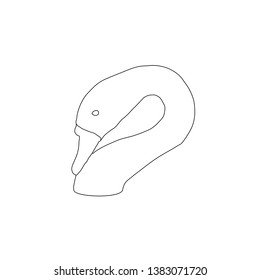 swan head with beak isolated on white background