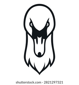 swan head mascot logo design