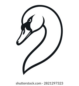 swan head mascot logo design